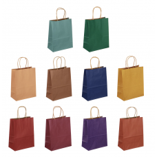 Пакет подарочный бумажный 21x27x11см Цветной крафт 10 цветов LADECOR